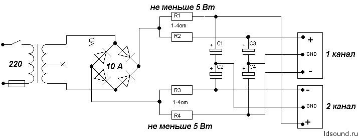 УМЗЧ Акулиничева с широкополосной ООС (36 Вт/4 Ом)