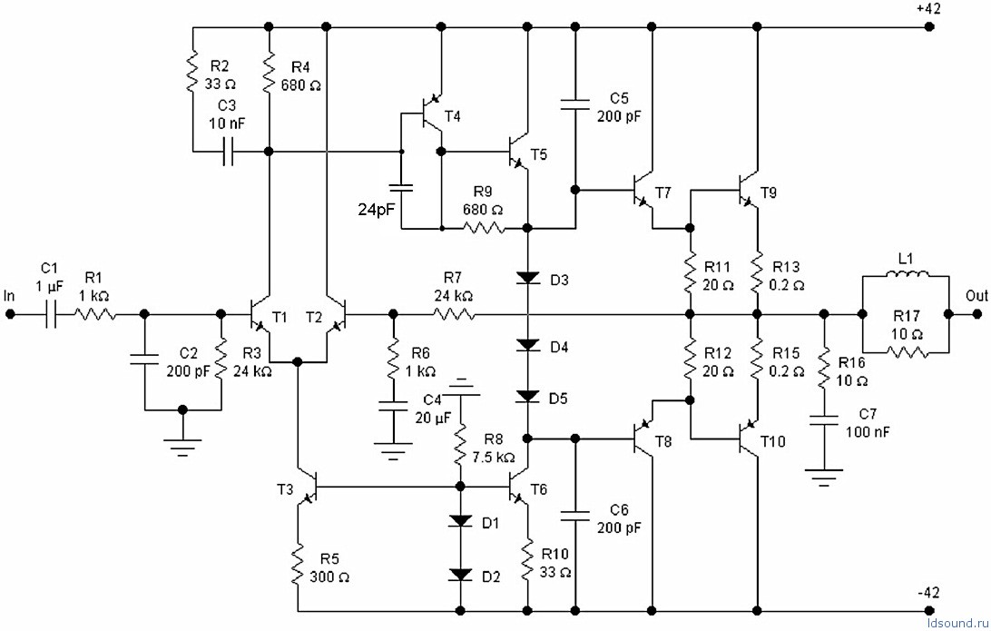 Схема на транзисторах на 100 ватт