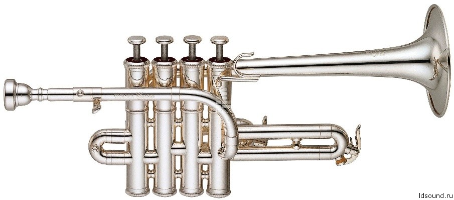 Медный духовой музыкальный инструмент в виде удлиненной трубы без вентилей