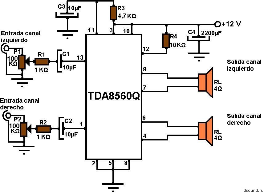 Tda8566q схема усилителя