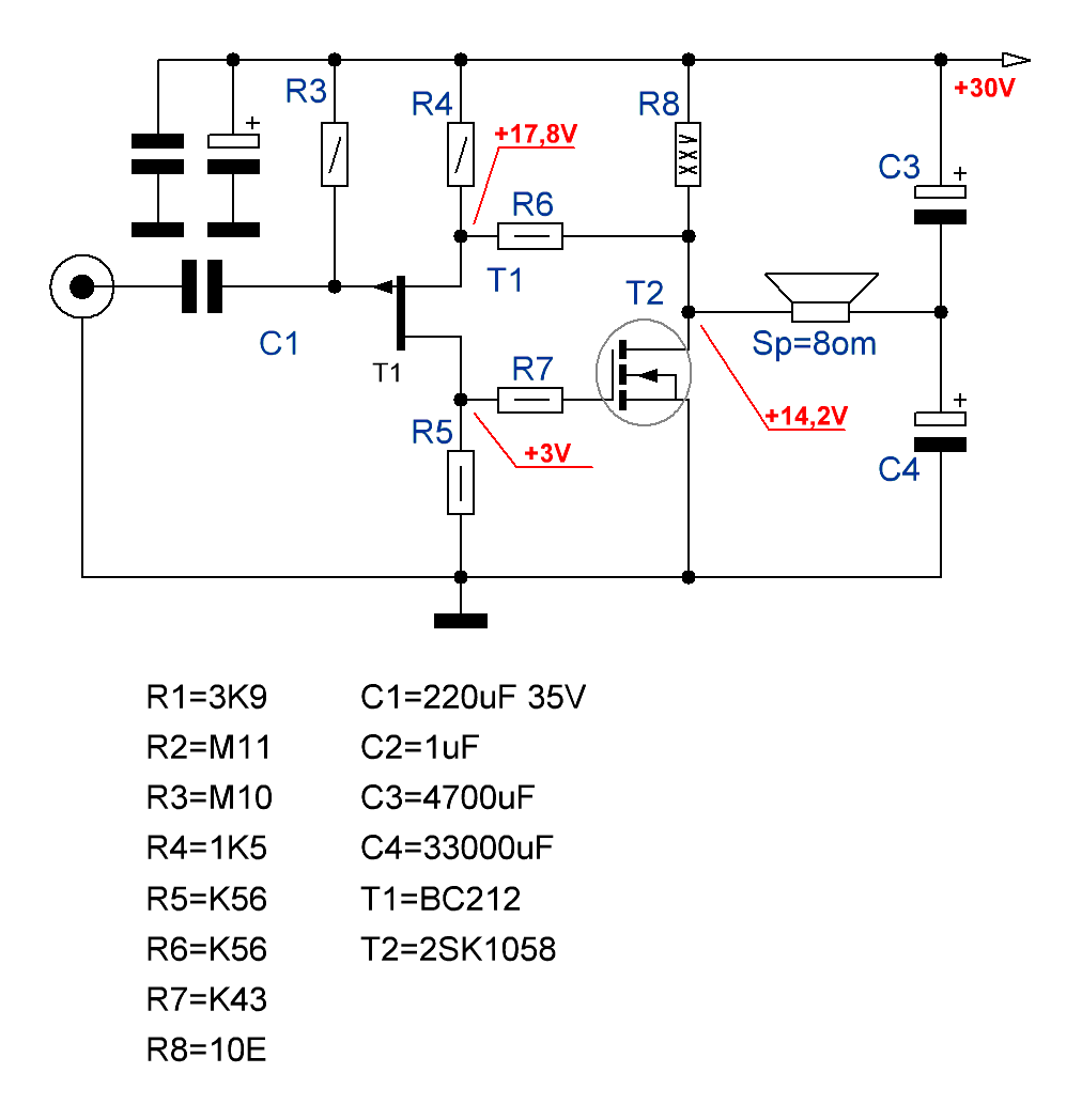 2sj162 2sk1058 схема усилителя