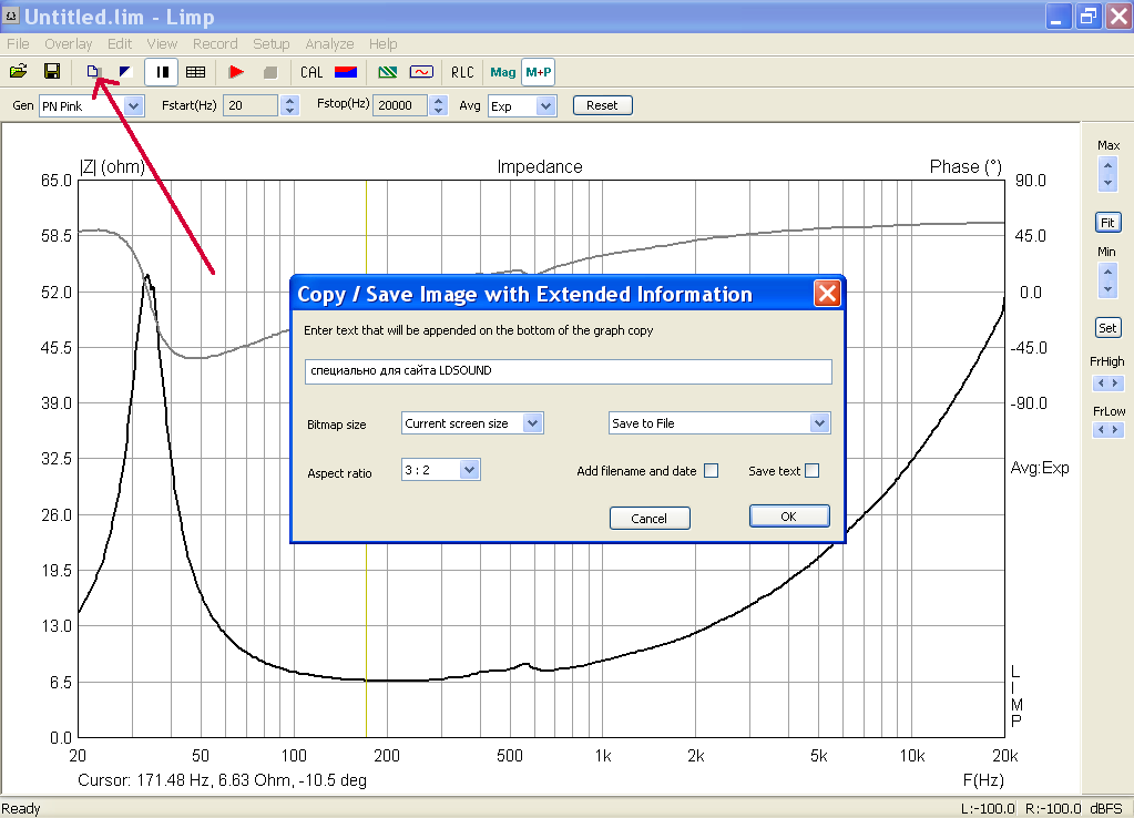 LIMP software - измерение параметров Тиля-Смолла