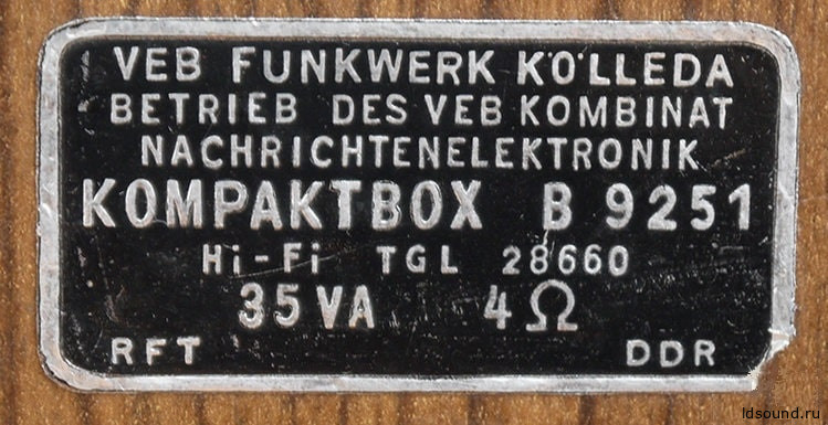 RFT Kompaktbox B 9251